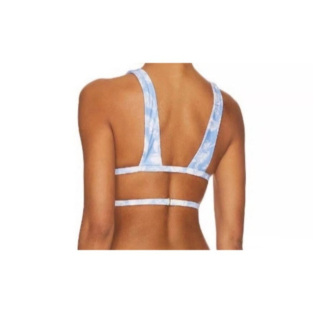 L Space Avery Bikini Top XL Womens Floral Blue Print Swimwear - Picture 3 of 8